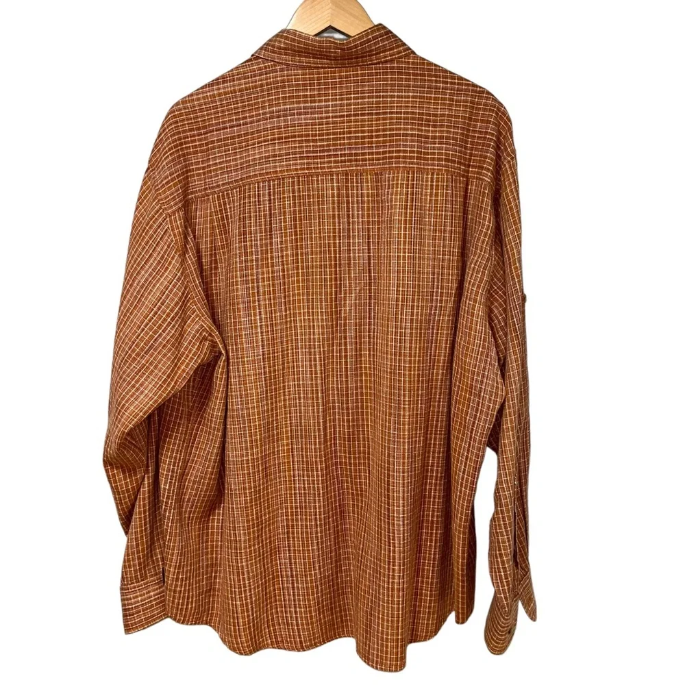 Woolrich 3XDRY Mens XL Rust Orange Long Sleeve Hiking Utility Shirt #205‎